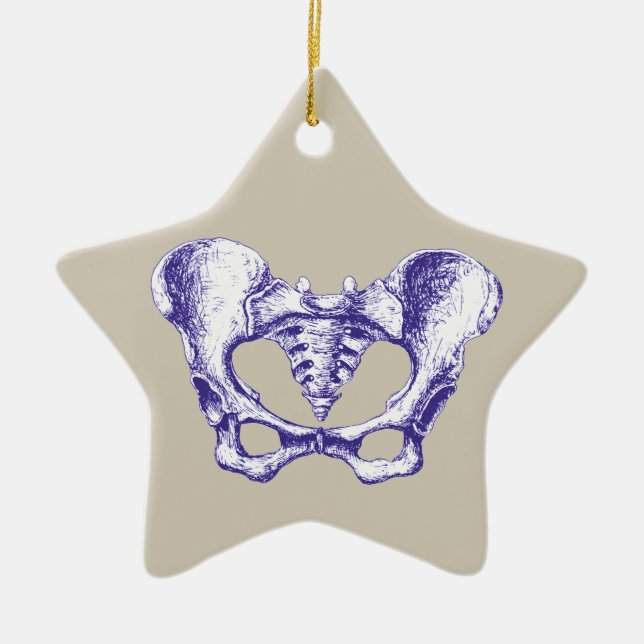 Bones of the Human Pelvis Ceramic Tree Decoration (Front)
