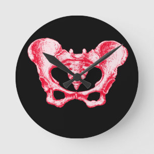 Bones of the Human Pelvis Round Clock