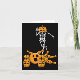 Bones Skeleton Halloween Bowling Bowler Gift Shirt Card