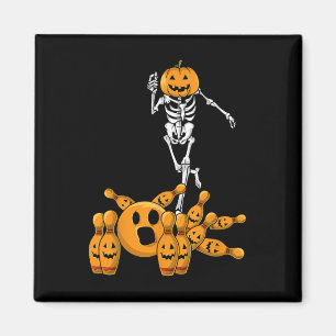 Bones Skeleton Halloween Bowling Bowler Gift Shirt Magnet