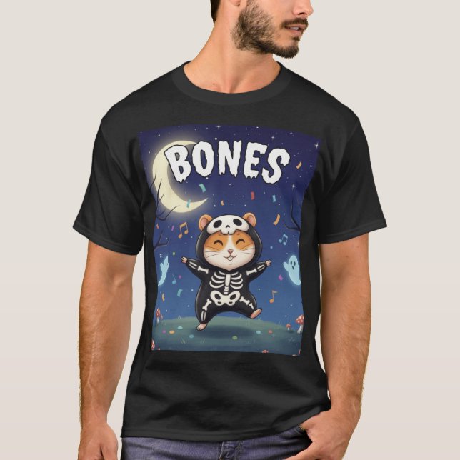 Bones – Skeleton Hamster Halloween Party Shirt (Front)