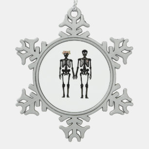 Boney Love - Till Death Do Us Snowflake Pewter Christmas Ornament