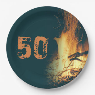 Bonfire Backyard Birthday Party Paper Plate