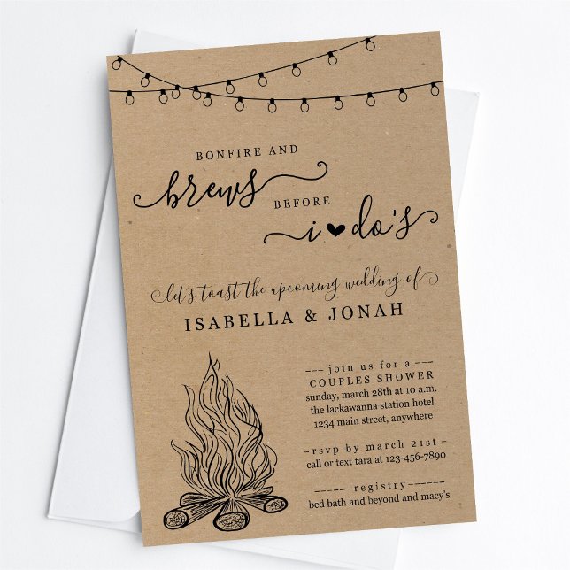 Bonfire & Brews Before I Dos Couples Bridal Shower Invitation (Creator Uploaded)
