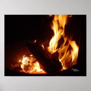 Bonfire Campfire fire flames Poster
