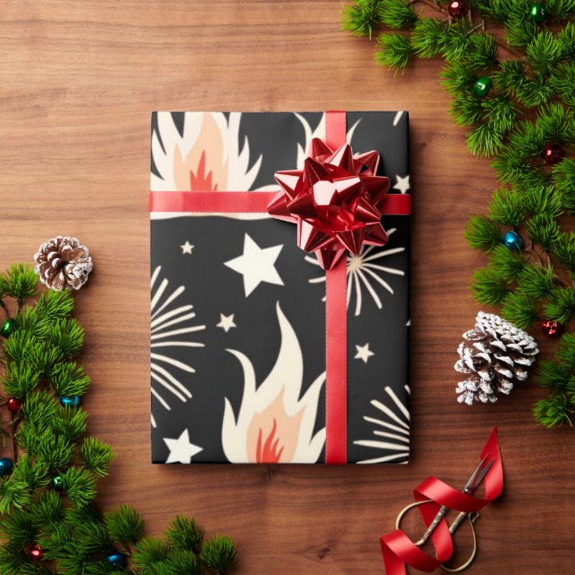  Bonfire Celebration Design Wrapping Paper (Holiday Gift)