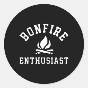 Bonfire Enthusiast Campfire Funny Camping Men Classic Round Sticker