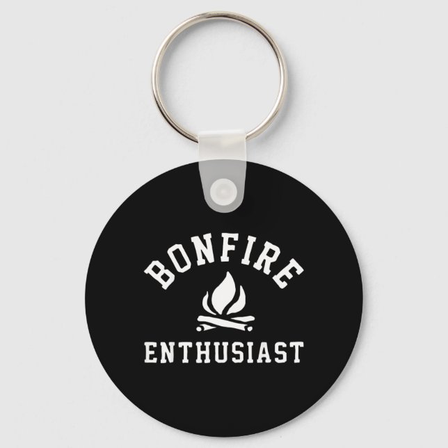 Bonfire Enthusiast Campfire Funny Camping Men Key Ring (Front)