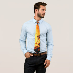 Bonfire Fire Burning Sparks Tie