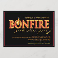 Bonfire Flames Graduation Party Invitation