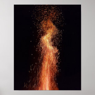 Bonfire Flames Sparks Original fire photography Poster