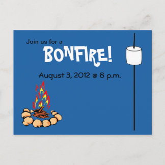 BONFIRE & marshmallow invites