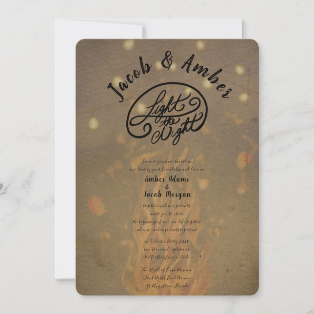 Bonfire Nights Rustic Wedding Invitation (Front)