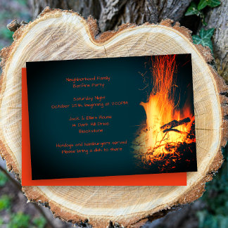 Bonfire Nighttime Party Celebration Outdoor Invitation