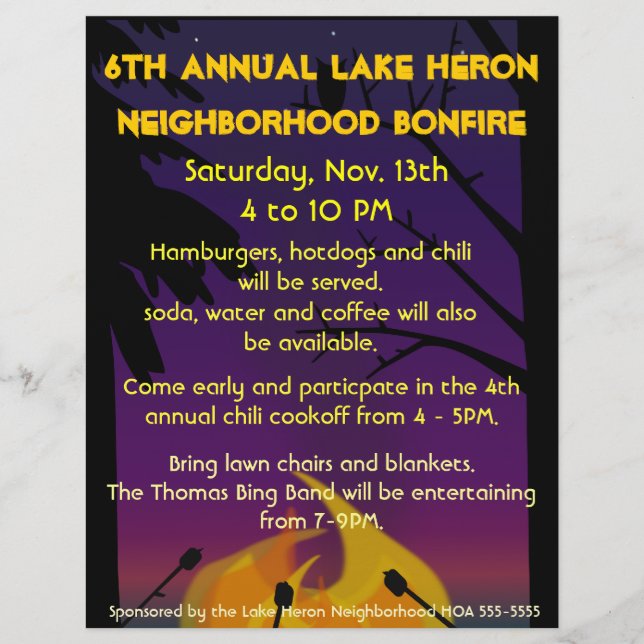 Bonfire Party Flyer (Front)