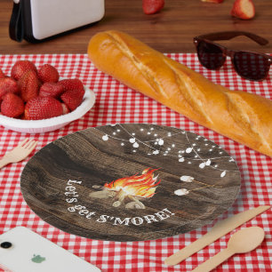 Bonfire Party Let's Get S'more Paper Plate