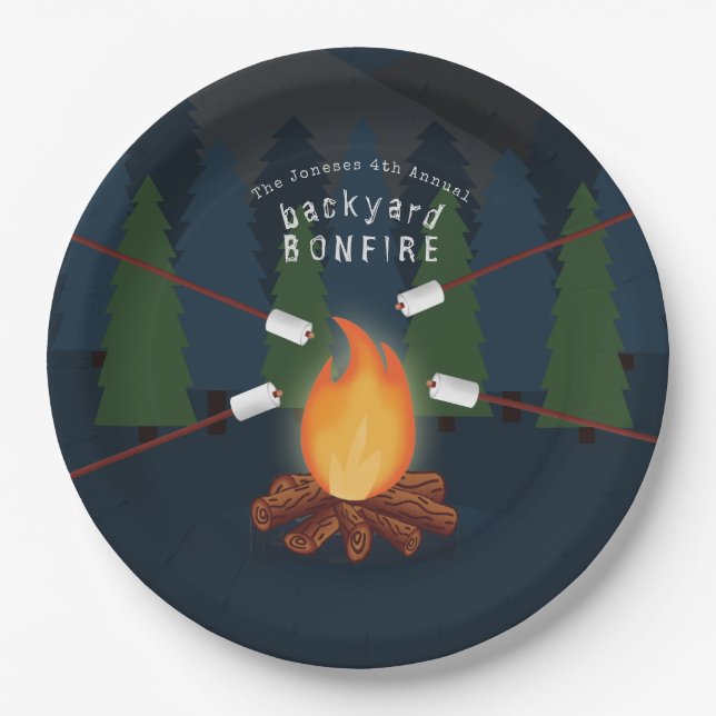 Bonfire Party Paper Plate (Front)