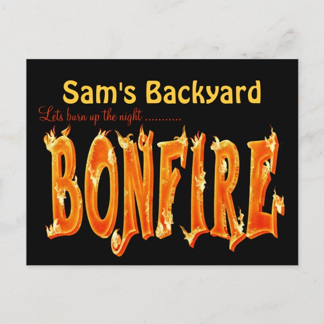 Bonfire party postcards (Front)