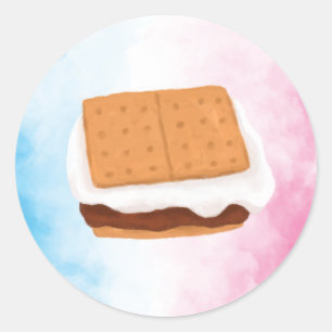 Bonfire S'more Love Baby Gender Reveal Sticker