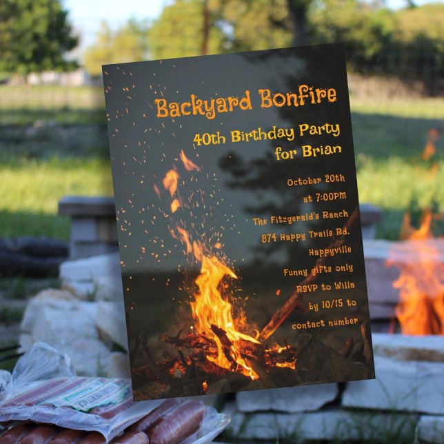 Bonfire Sparks Birthday Party Invitation (Creator Uploaded)
