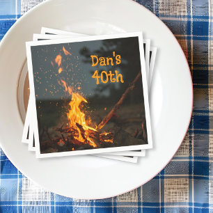 Bonfire Sparks His Birthday Party Napkin