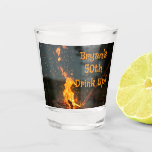 Bonfire Sparks Personalised Birthday Party Shot Glass
