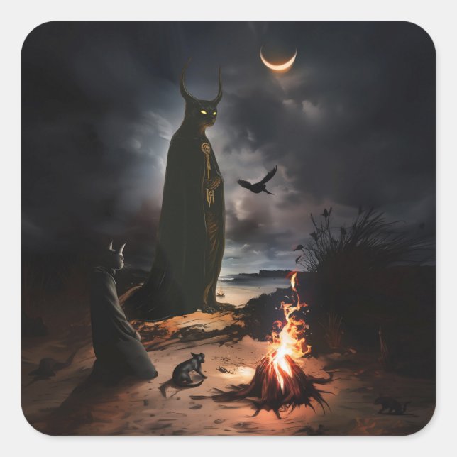 Bonfire Square Sticker (Front)