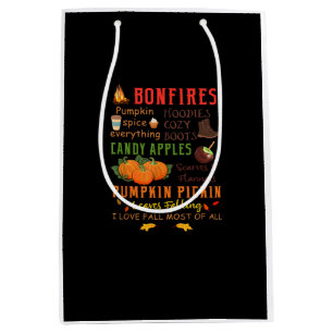 Bonfires Pumpkin Spice Everything Fall Gift Medium Gift Bag