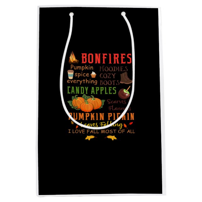 Bonfires Pumpkin Spice Everything Fall Gift Medium Gift Bag (Front)