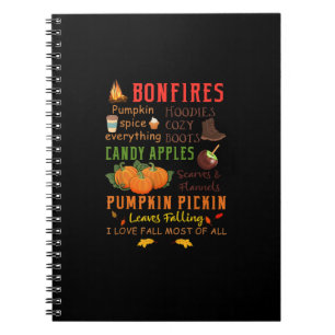 Bonfires Pumpkin Spice Everything Fall Gift Notebook