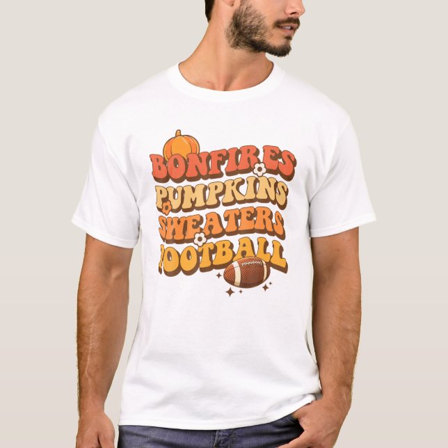 Bonfires Sweaters Pumpkins Football Retro Fall Tha (Front)
