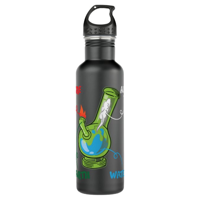 Bong Elements Fire Water Earth Air THC Weed Smokin 710 Ml Water Bottle (Front)