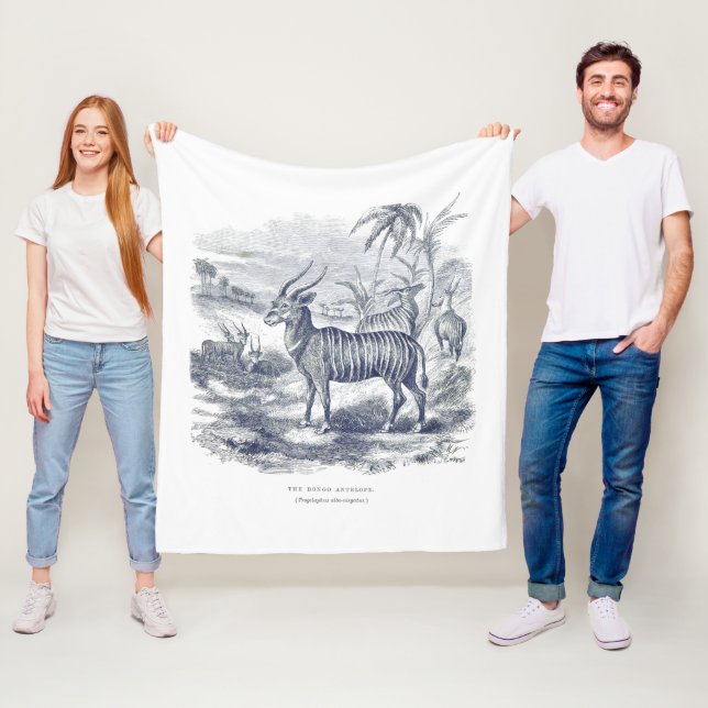 Bongo Antelope Fleece Blanket (In Situ)