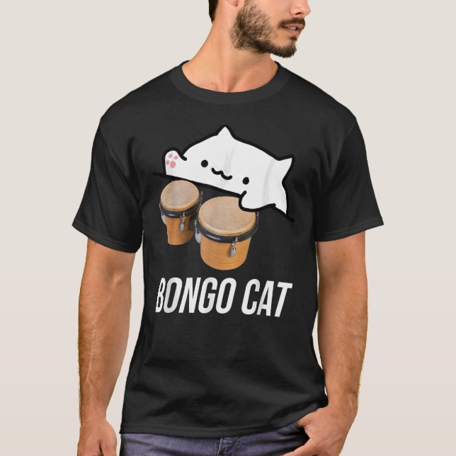 bongo cat meme tshirt with a cute bongo cat (Front)