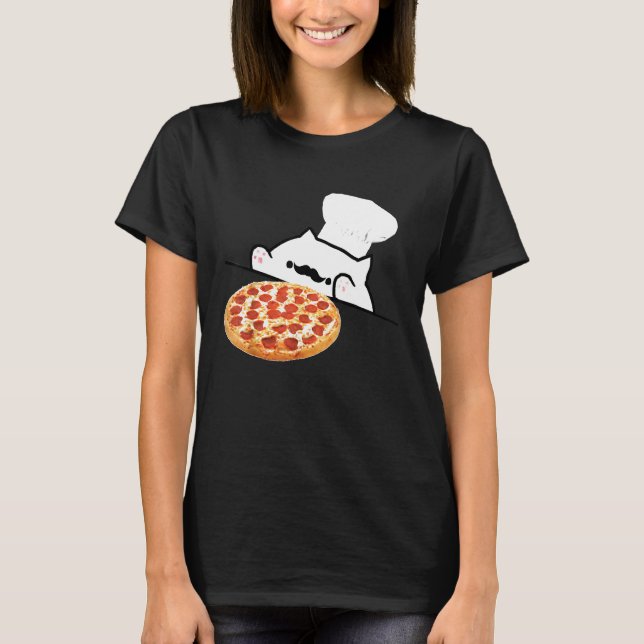 Bongo Cat Pizza Chef Dank Memes T-Shirt (Front)