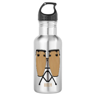 Bongo drum cartoon illustration 532 ml water bottle