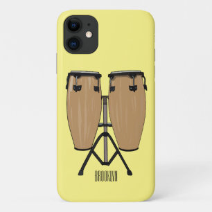 Bongo drum cartoon illustration  iPhone 11 case