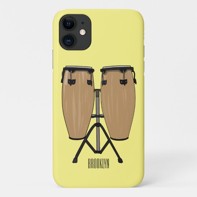 Bongo drum cartoon illustration  Case-Mate iPhone case (Back)