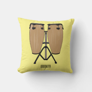 Bongo drum cartoon illustration  cushion