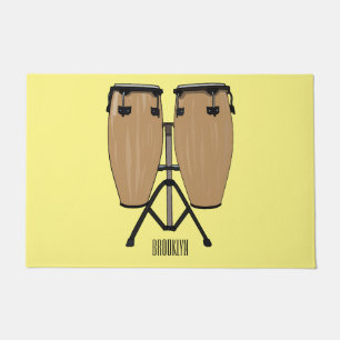 Bongo drum cartoon illustration  doormat