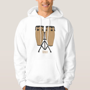 Bongo drum cartoon illustration  hoodie