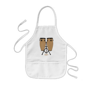 Bongo drum cartoon illustration  kids apron