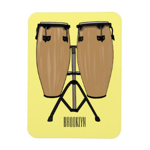 Bongo drum cartoon illustration magnet