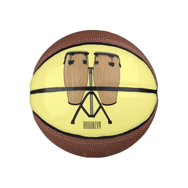 Bongo drum cartoon illustration  mini basketball (Front)