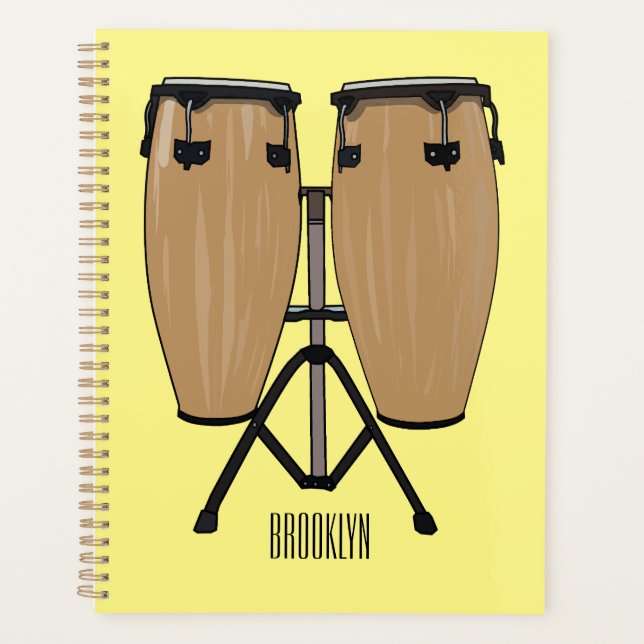 Bongo drum cartoon illustration  planner (Front)