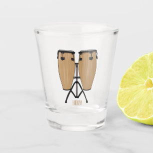 Bongo drum cartoon illustration shot glass