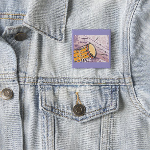 Bongo Drum Music  15 Cm Square Badge