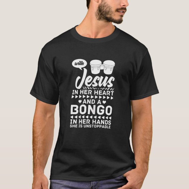 Bongo Drum Music Instrument Lesson Player Beginner T-Shirt (Front)