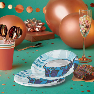 Bongo Drums and Music Notes Paper Plate