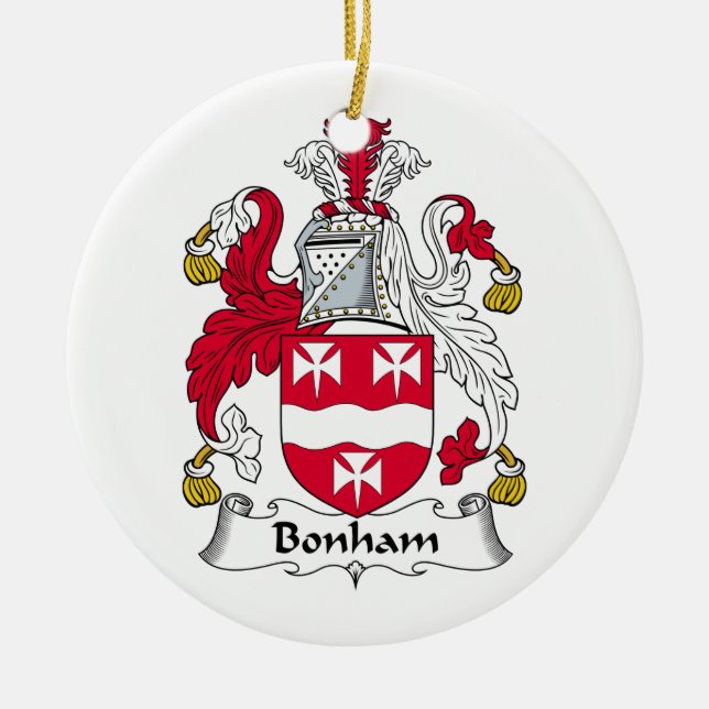 Bonham Family Crest Ceramic Ornament (Front)
